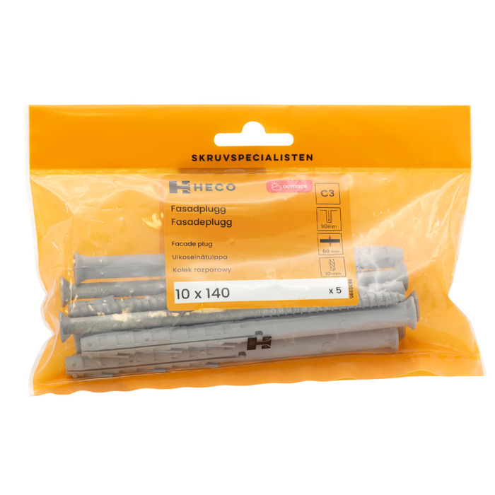 Fasadplugg 10 x 140 FZV 5-pack Heco